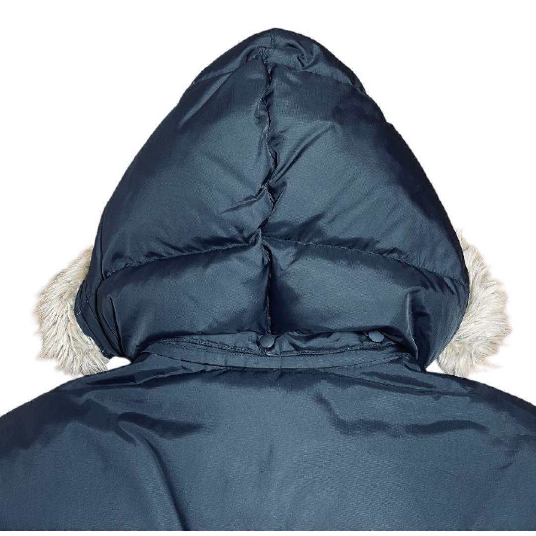 Canterbury カンタベリー ロングダウンコート M フードファー付 黒