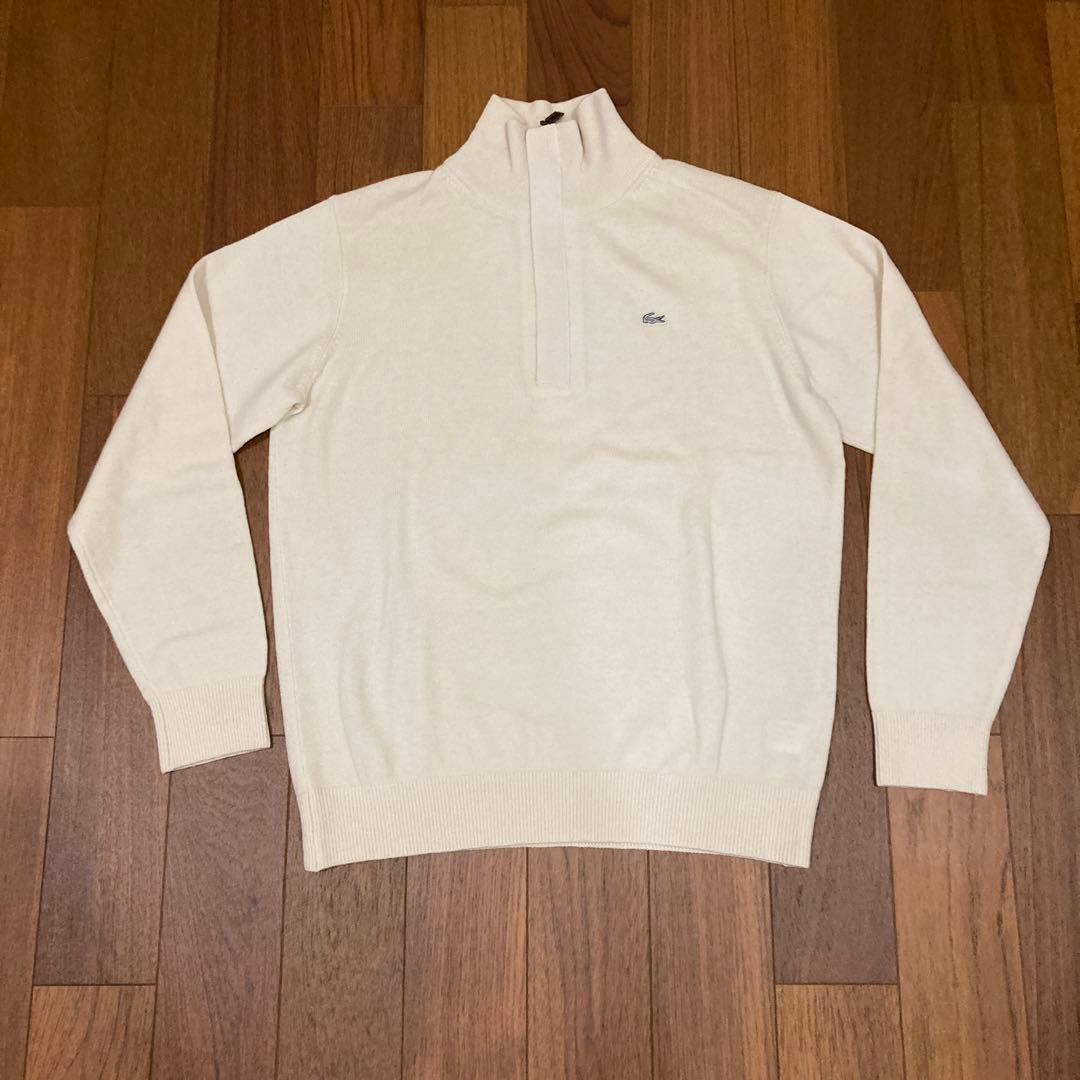 ラコステウールドライバーズニット　ハーフジップニットセーターサイズ4（M） セール】 エッセンシャルハーフジップウールセーター （ニット