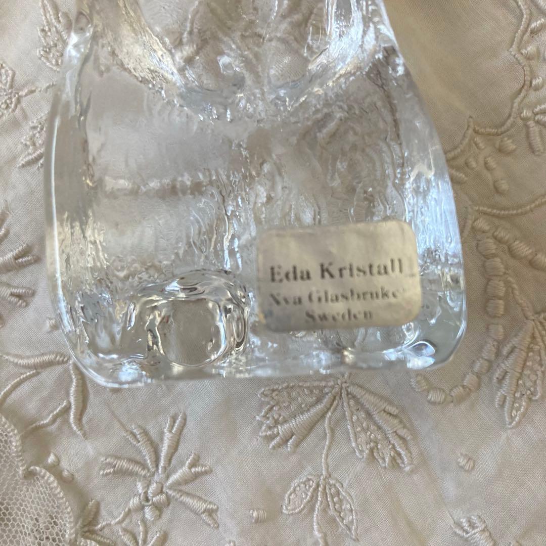 北欧ヴィンテージ エダクリスタル社 クマさんのガラスオブジェ