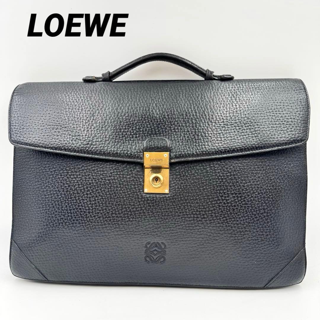 LOEWE ビジネスバッグ　ブラック　オールレザー　アナグラム　A4収納 楽天市場】ロエベ LOEWE アナグラム ビジネスバッグ ブリーフケース