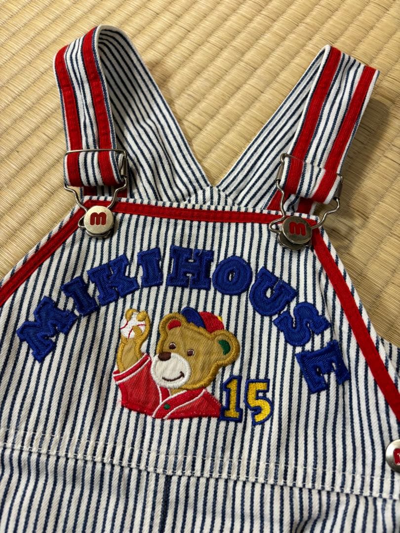 MIKIHOUSE ミキハウス サロペット 90cm ベースボール 刺繍15周年