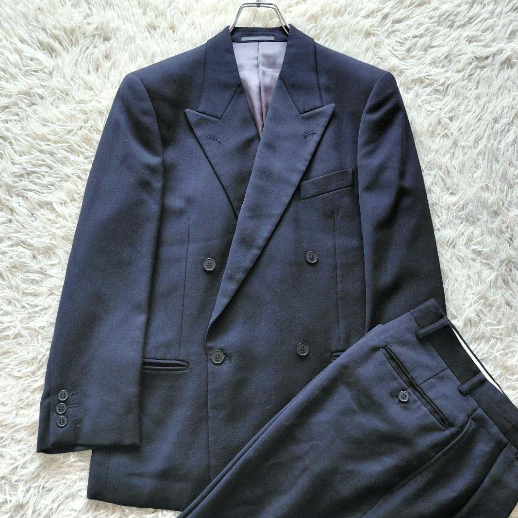 EMPORIO ARMANI ダブルブレスト セットアップウールスーツ ネイビー