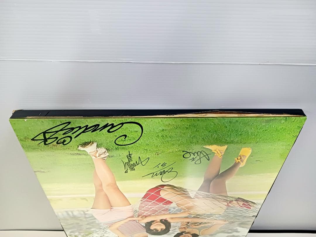 昭和レトロ！当時物『キャンディーズ』木製 ポスターパネル 57×49×2.5cm