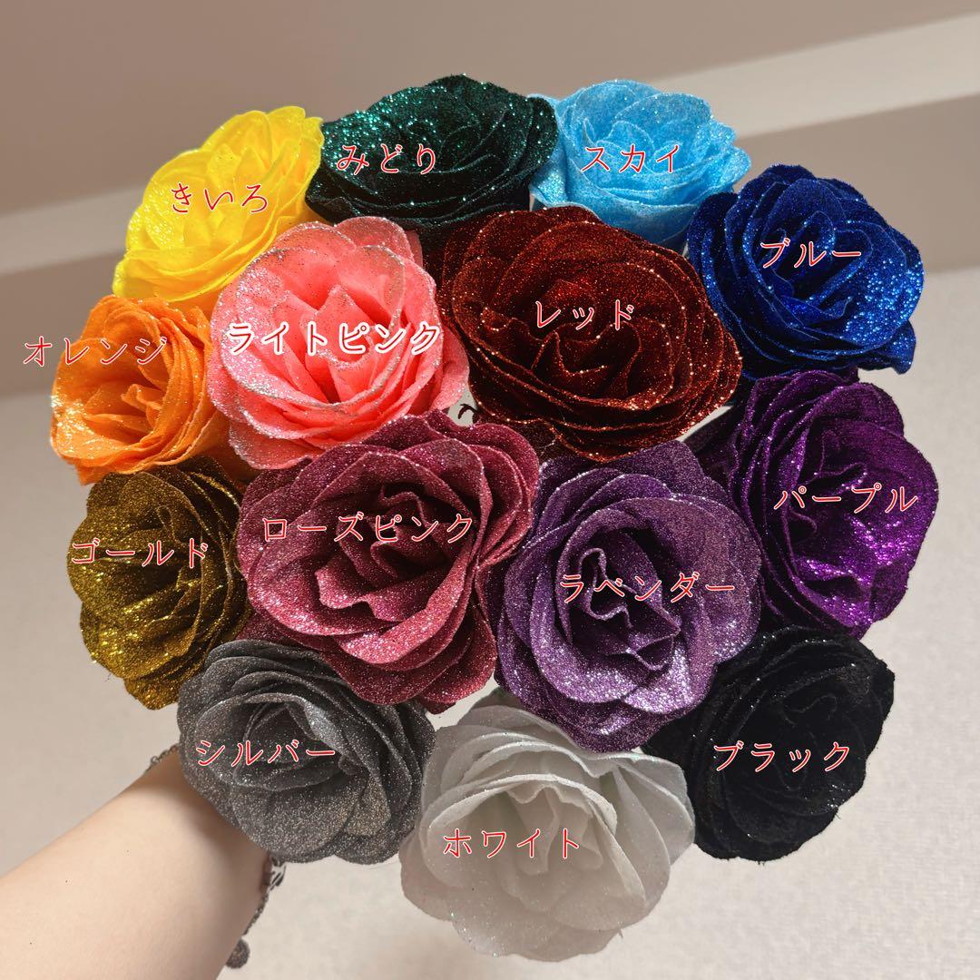 赤黒フラワー花束 グリッターローズブーケ - メルカリ