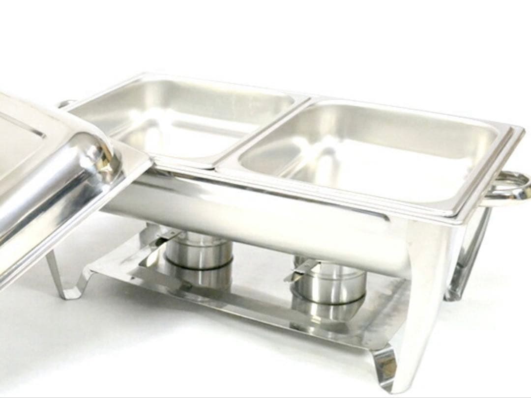 チェーフィングディッシュ ホテルパン ステンレス 2トレイ 7.2L 湯煎式