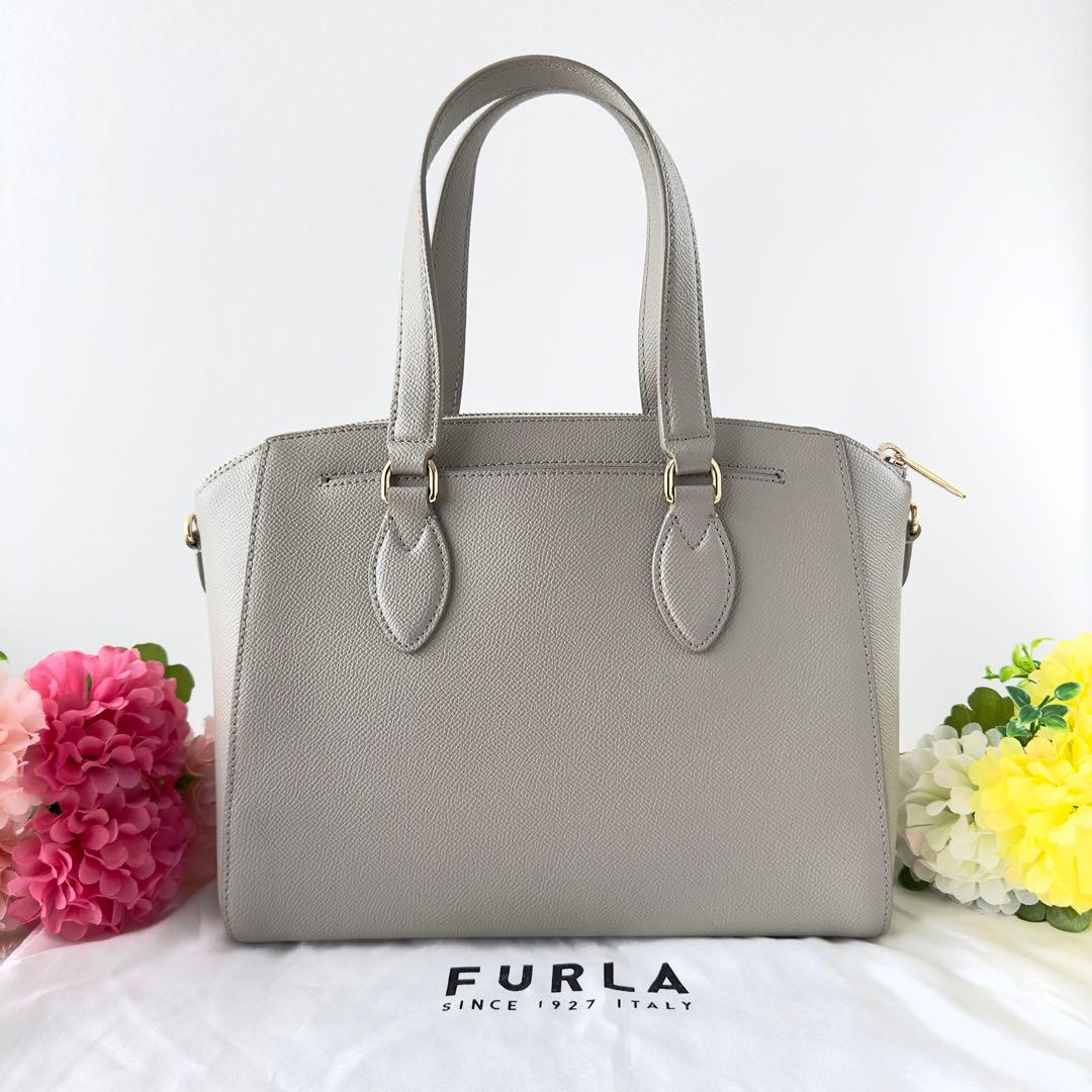 極美品✨️】FURLA フルラ ミネルヴァ S サッチェル 2way グレー