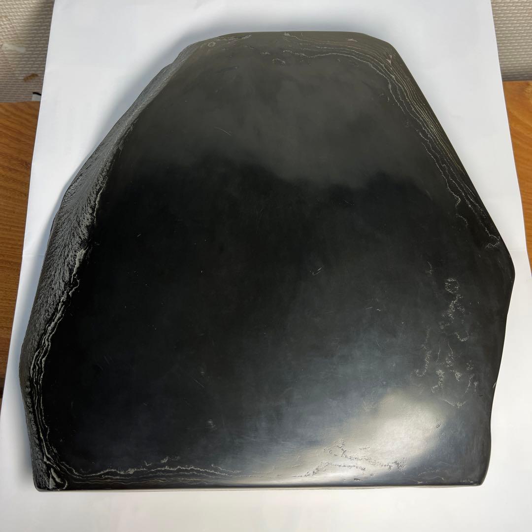 ⭕️デカイ　長崎県対馬　希少　超大型若田硯　年輪様な石紋綺麗　5kg超え　椿竜山