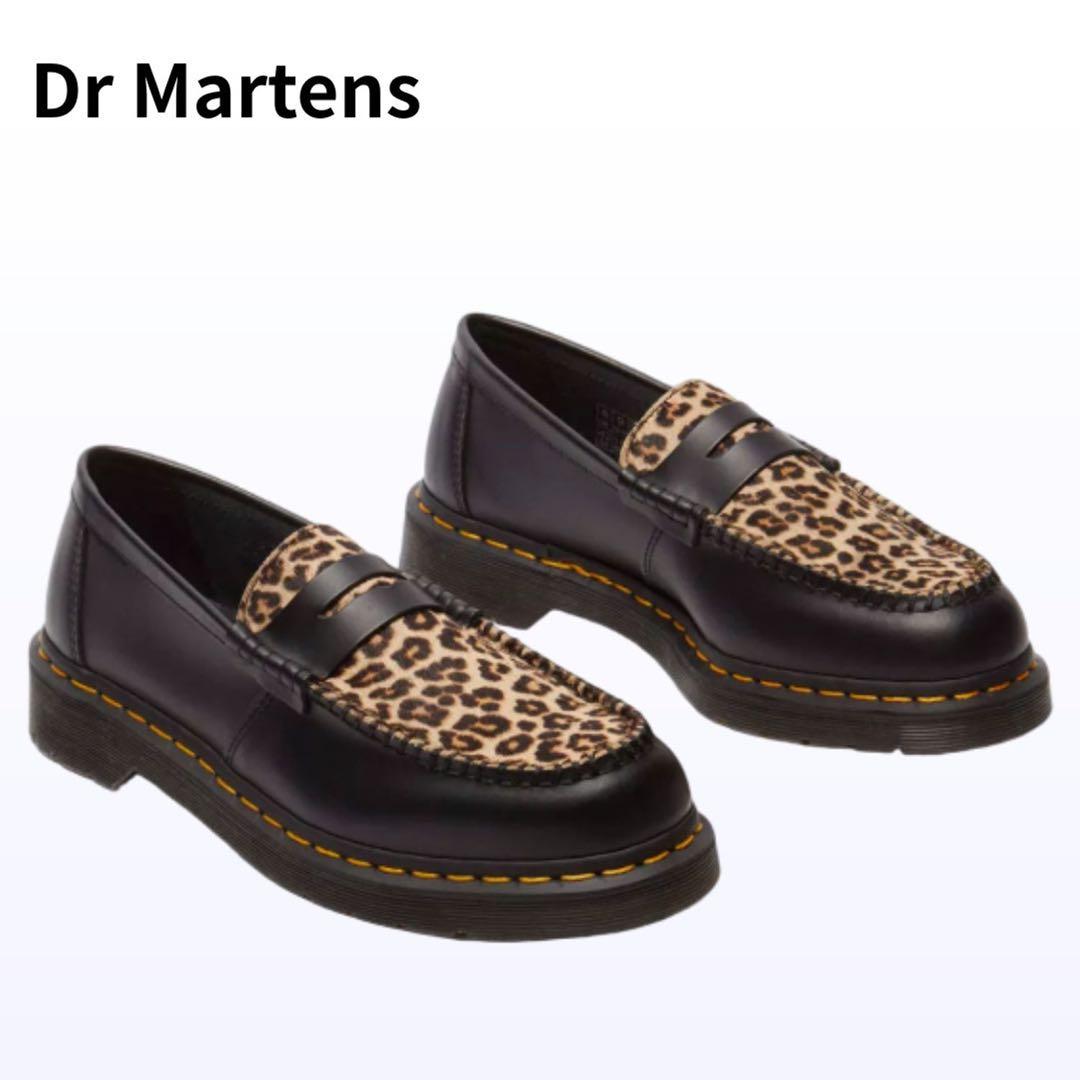 Dr.Martens ヒョウ柄ローファーUK7 ADRIAN SNAFFLEローファーにレオパードが登場。 金具とレオパードの