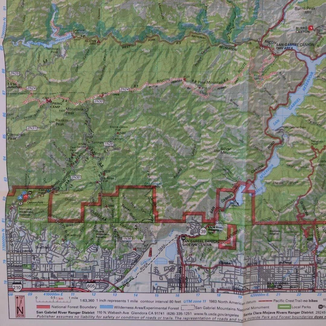 米国購入品】カリフォルニア州近郊のトレイルマップ 登山地図