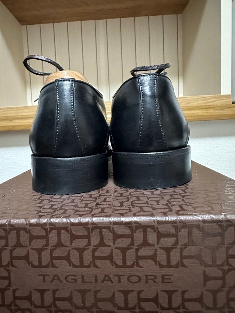 【着用1回極美品】a.testoni ストレートチップ黒UK6.5 25.5cm