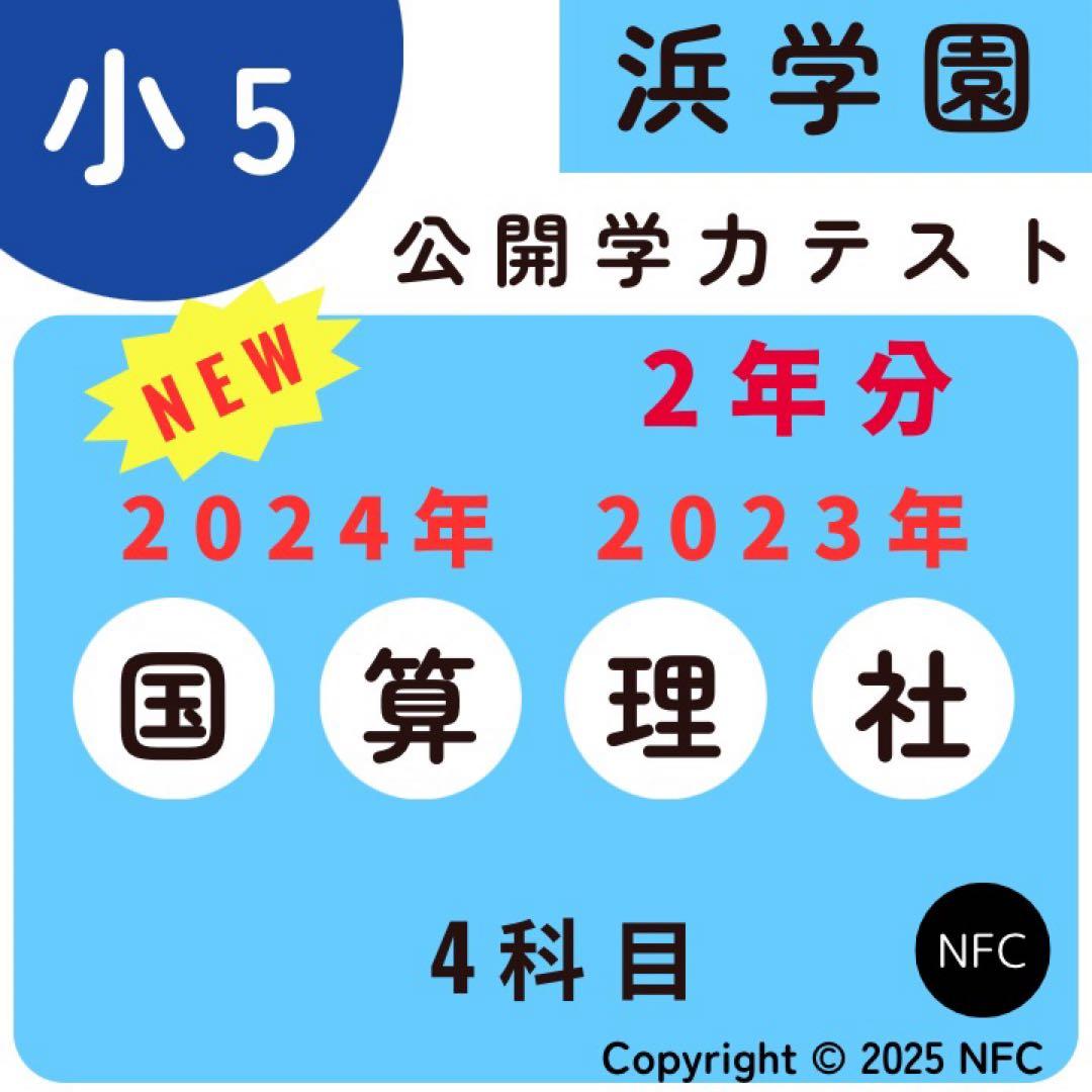 浜学園 小5 2023年、2024年度 2年分 4科目 公開学力テスト 浜学園 小6 マスター Vクラス 復習テスト 4教科 国語 算数 理科 社会p
