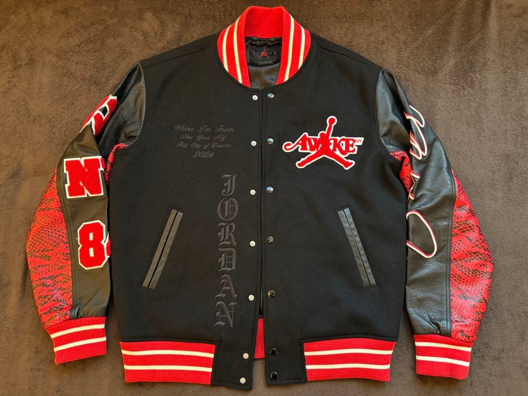 Jordan AwakeNY バーシティJacket S Redスタジャン - メルカリ