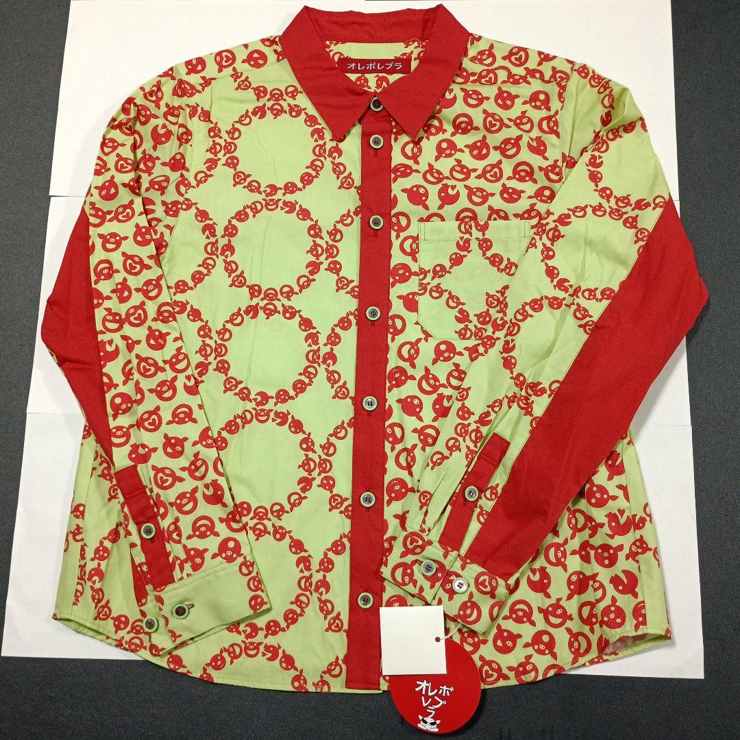 オレボレブラ，長袖シャツ M 緑と赤のパターン 楽天市場】サテンシャツ ドレスシャツ メンズ ドゥエボットーニ