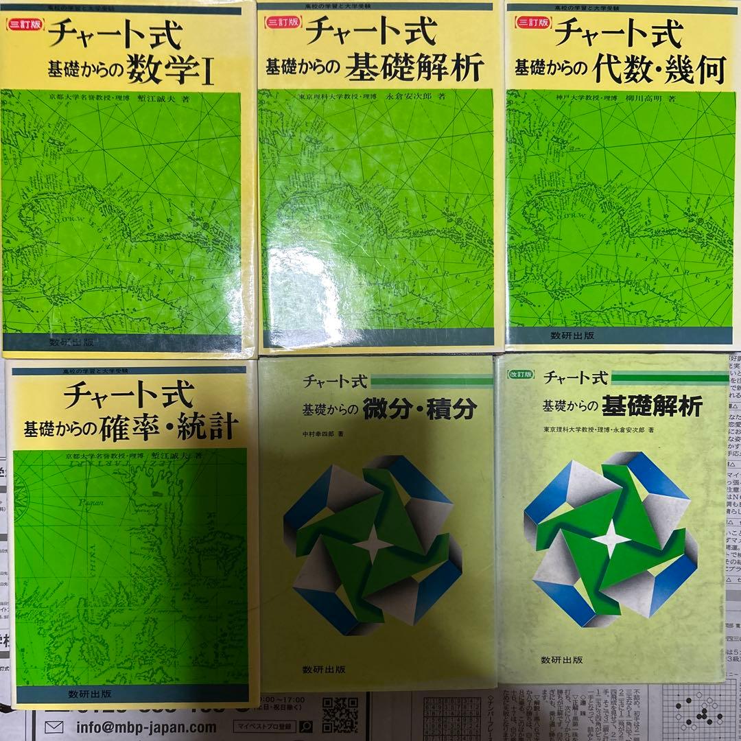 数研出版 青チャート式基礎からの数学I,基礎解析,代数幾何,微分積分
