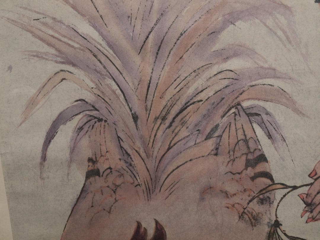 中国近代 潘功青作 肉筆絵 激安骨董品 掛け軸 古美術 AK2164A9-2