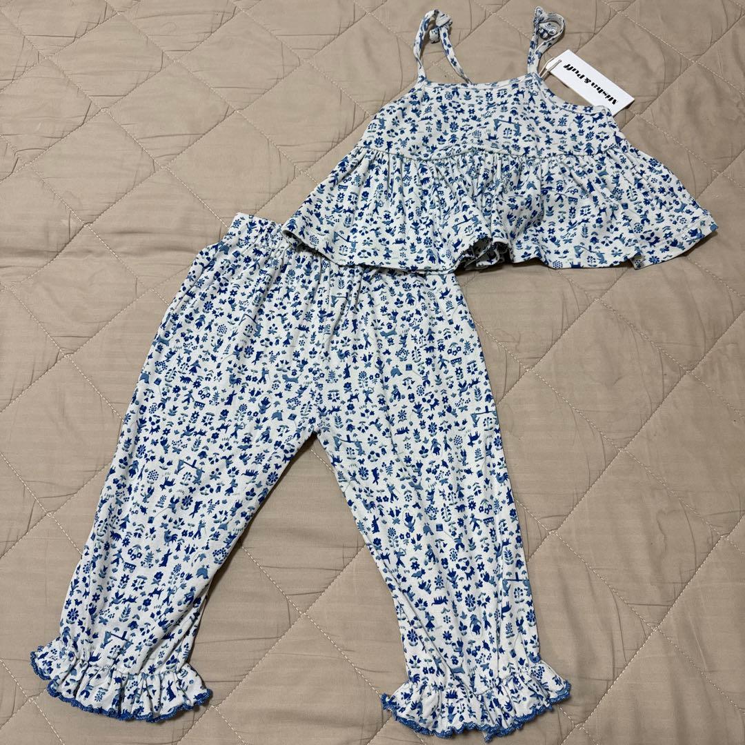 Misha & Puff キャミ ボトムス セット 3y Misha&Puff ミーシャアンドパフ / Corduroy Patchwork Camp Pant / Ink