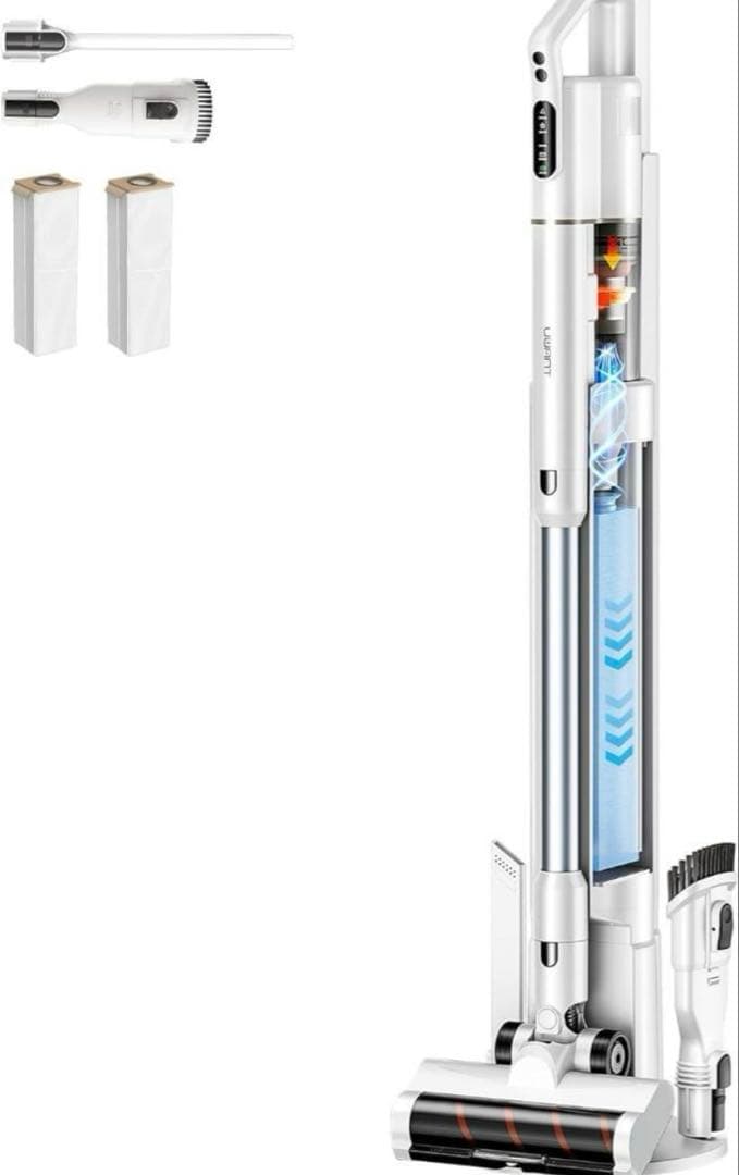 【最新モデル】50000Pa超吸引コードレス掃除機 自動ゴミ収集 LEDライト付 Amazon | 掃除機 コードレス 【50000pa超強力吸引・自立式・50分連続