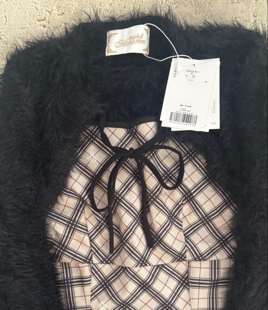 ミシェルマカロン オリジナルチェック柄アンサンブルミニワンピース