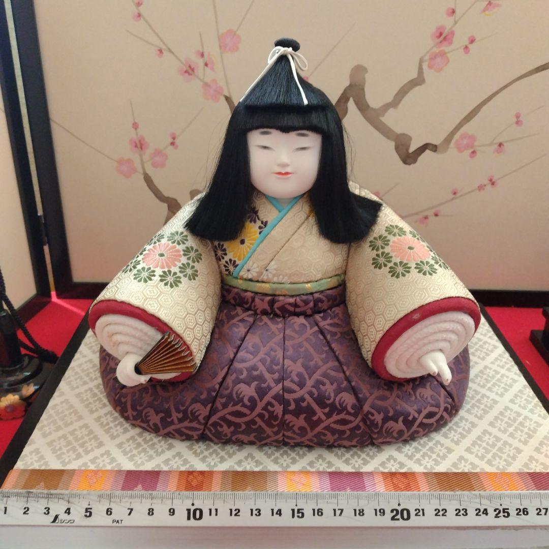 初代 原米州 作 木目込 雛人形一式 (無形文化財技術保存 古典巻袖雛