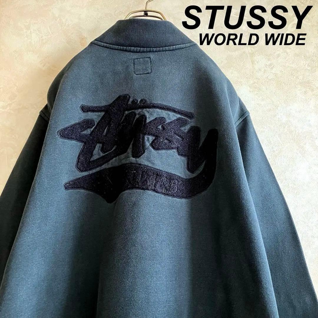 古着 ステューシー 両面レタードロゴ スタジャン 黒 L フェード 古着 ステューシー 両面レタードロゴ スタジャン 黒 L フェード - メルカリ