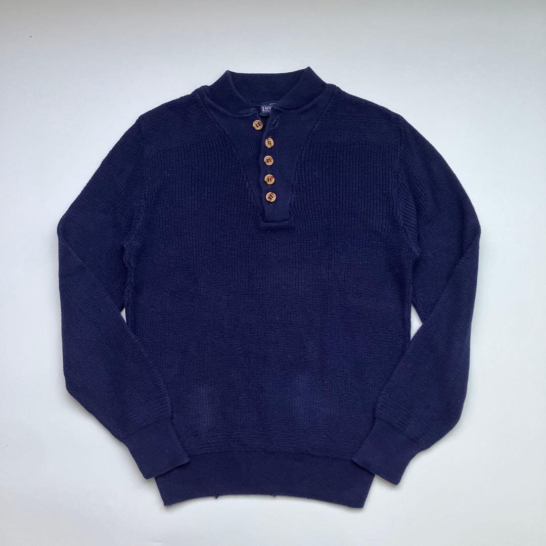 1990's ランズエンド ヘンリーネック コットンニット - メルカリ