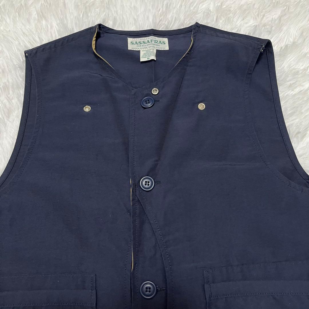SASSAFRAS】美品 ササフラス メンズ ベスト 重ね着 着回し 上質 M