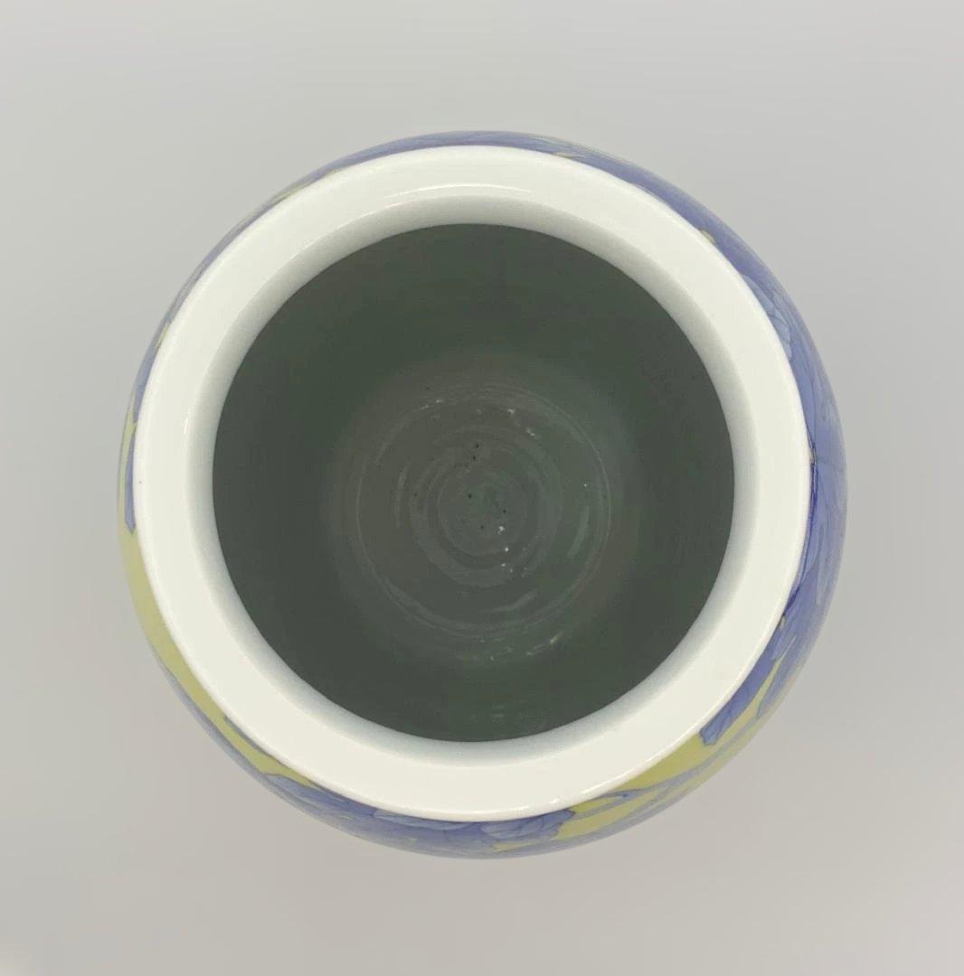 真葛香山 宮川香山 黄釉 青華 梧桐画 花瓶 共箱 - メルカリ