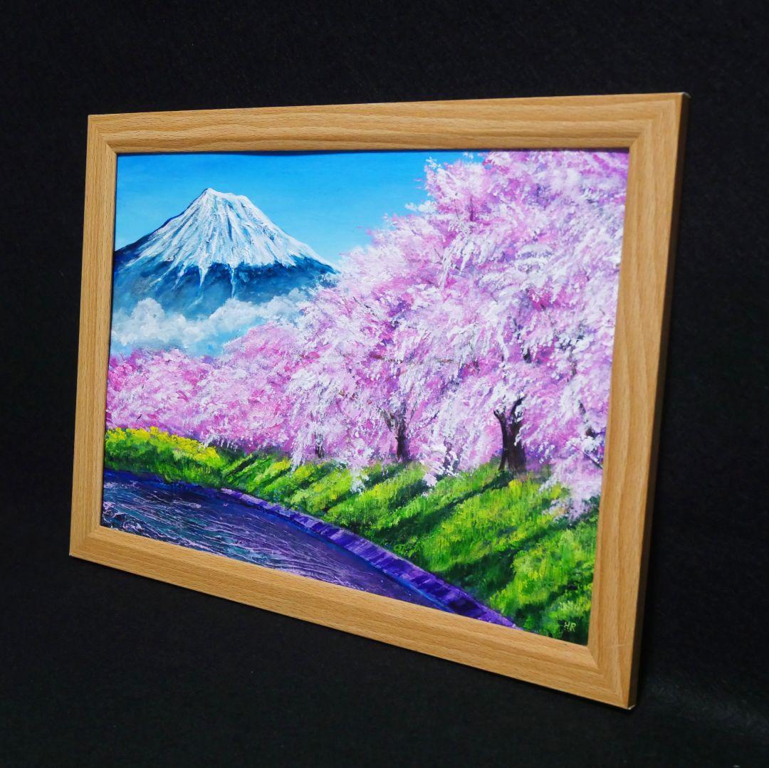 油絵 油彩 油彩画 絵 絵画【龍巌淵の桜】 - メルカリ