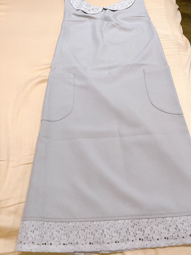 エプロン アームボーテ 未使用 スノウブルーパウダーブルーレースリセ