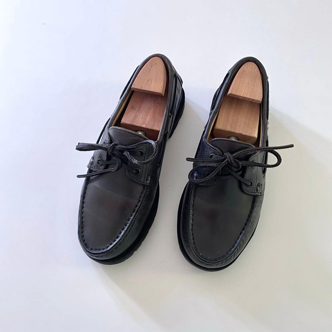 美品 paraboot birth ブラック 6H デッキシューズ バース パラブーツ PARABOOT デッキシューズ メンズ BARTH バース ブラック 黒