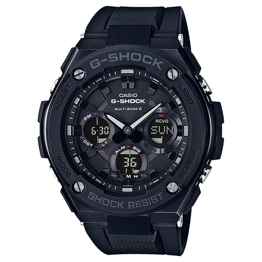 新品 ¥49500円 GST-W100G-1BJF G-SHOCK プロトレック G-SHOCK Gショック Gスチール G-STEEL 電波ソーラー 腕時計 メンズ 黒