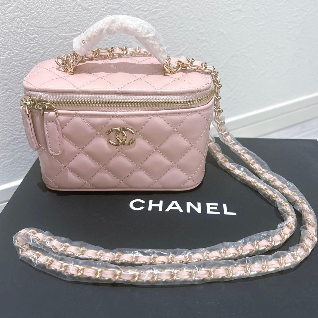 新品☆ シャネル ラインストーンハンドルバニティ ピンク ノベルティ