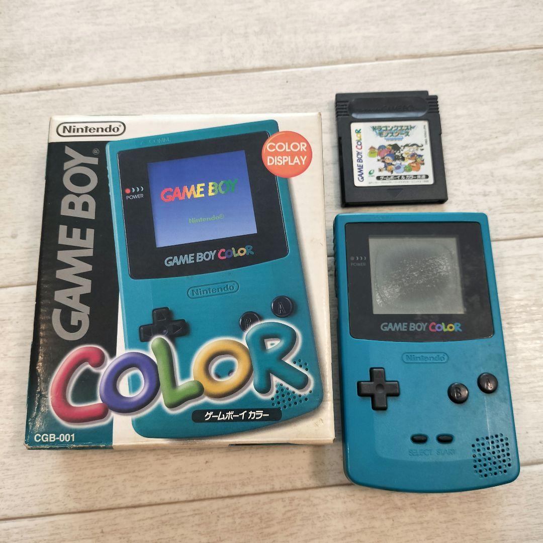 ゲームボーイカラー（ブルー）箱ソフト付【ジャンク品】 - メルカリ
