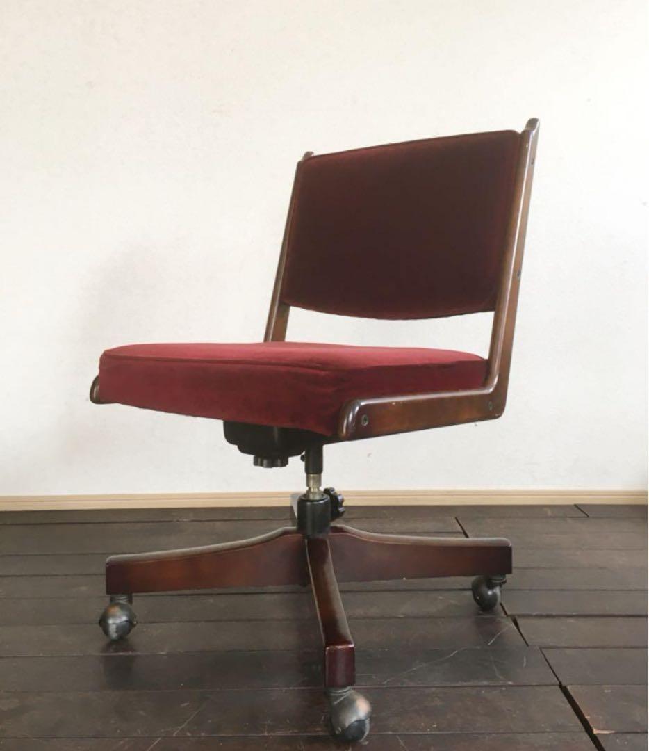 オールド カリモク コロニアル デスクチェア 書斎椅子 モケット　60 中古】 karimoku カリモク コロニアル 書斎チェア モケット モス