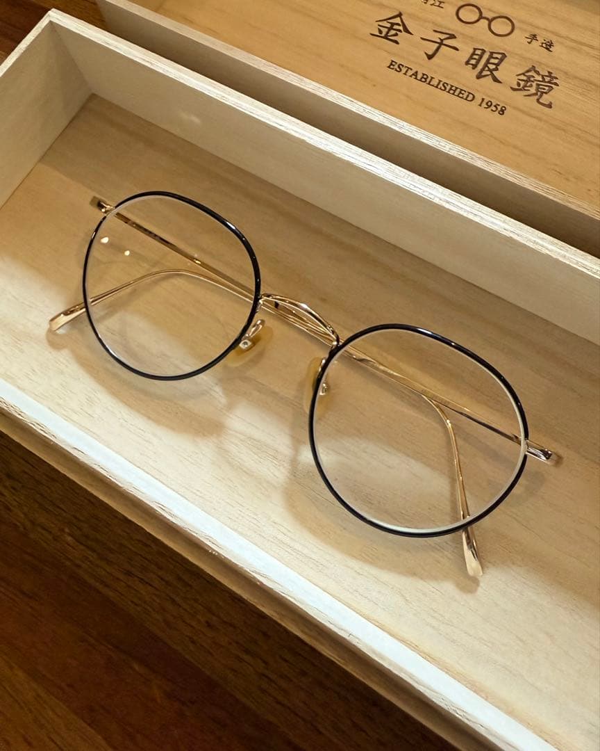 美品】 金子眼鏡 KV-81L BKGP 純正の交換クリアレンズ付き - メルカリ