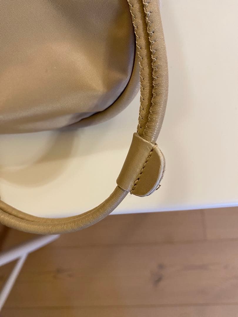 セリーヌCELINEベージュ ナイロン 巾着型 ショルダーバッグ