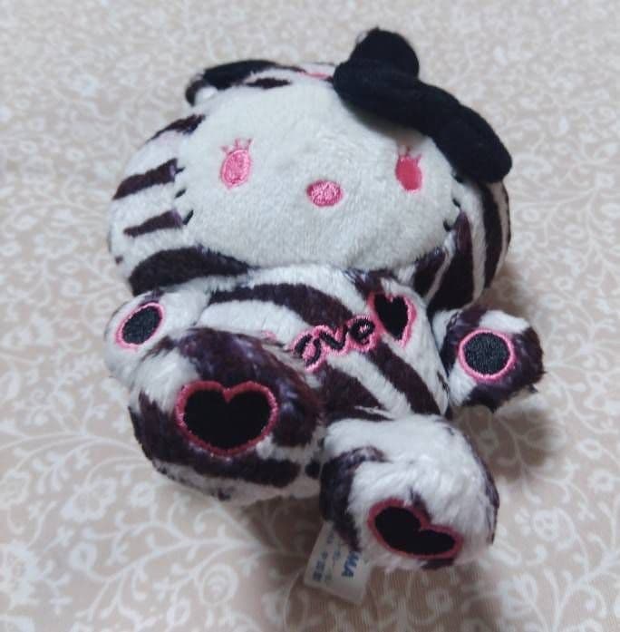 平成レトロ☆ハローキティ ゼブラ マスコット ぬいぐるみ 当時物
