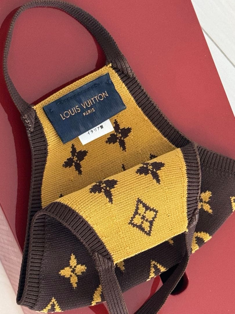 LOUIS VUITTON ルイヴィトン　ニットマスク ブラウン/イエロー 楽天市場】【未使用品】LOUIS VUITTON ルイ ヴィトン マスク マイユ