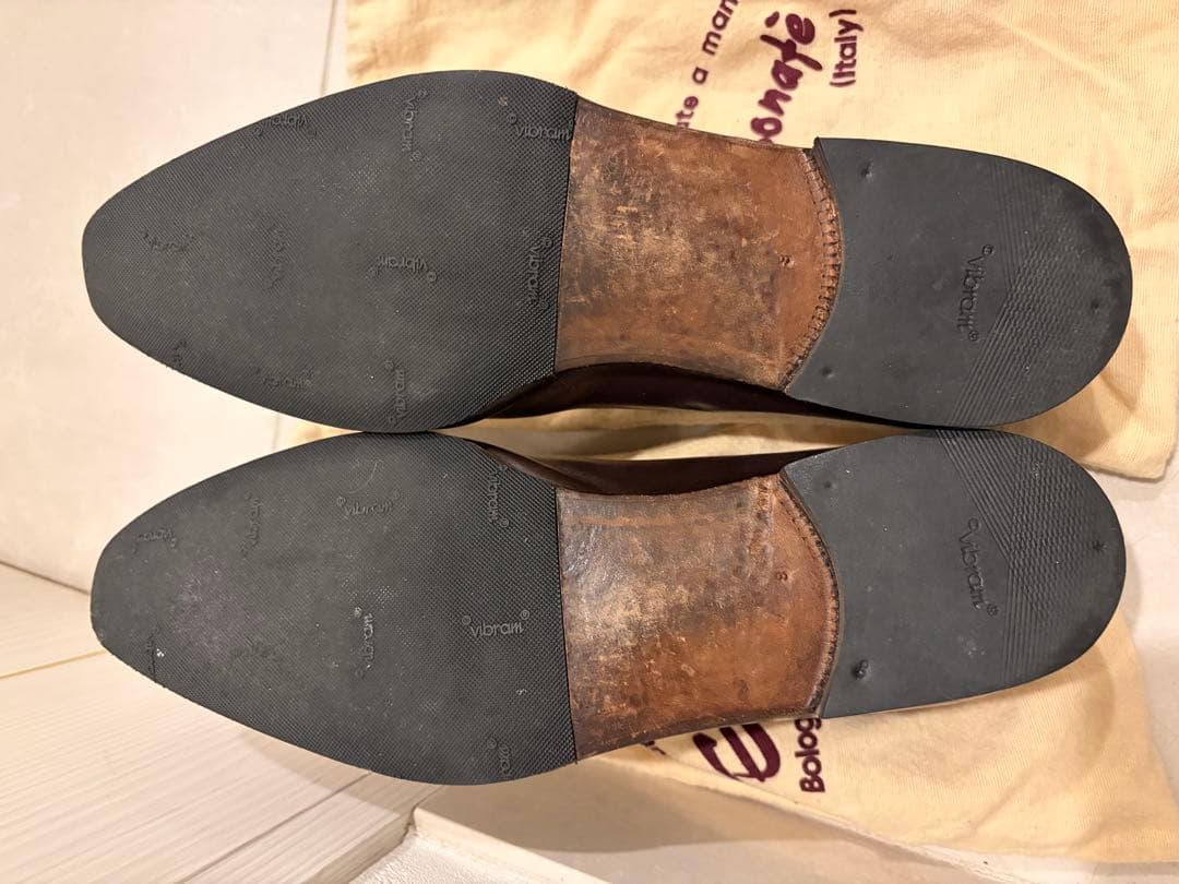 美品】エンツォ ボナフェ サイドレース レザーシューズ サイズ8