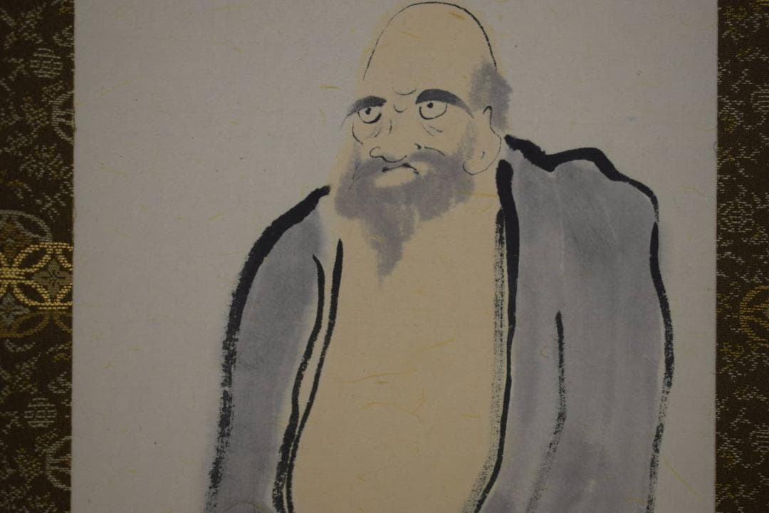 真作/近藤杉石/達磨画賛/桐共箱付/布袋屋掛軸HI-818 真作/近藤杉石/達磨画賛/桐共箱付/布袋屋掛軸HI-818 真作/近藤杉石