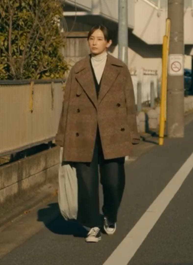 北川景子着用＊スピック＆スパン＊Wスライバーチェックハーフコート