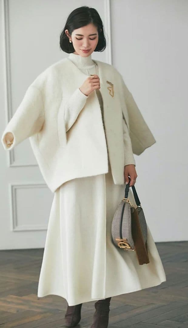 YukiSventen セブンテン　ミディアムコクーンシャギーコート 10％off】ミディアムコクーンシャギーコート(オフホワイト) - seventen