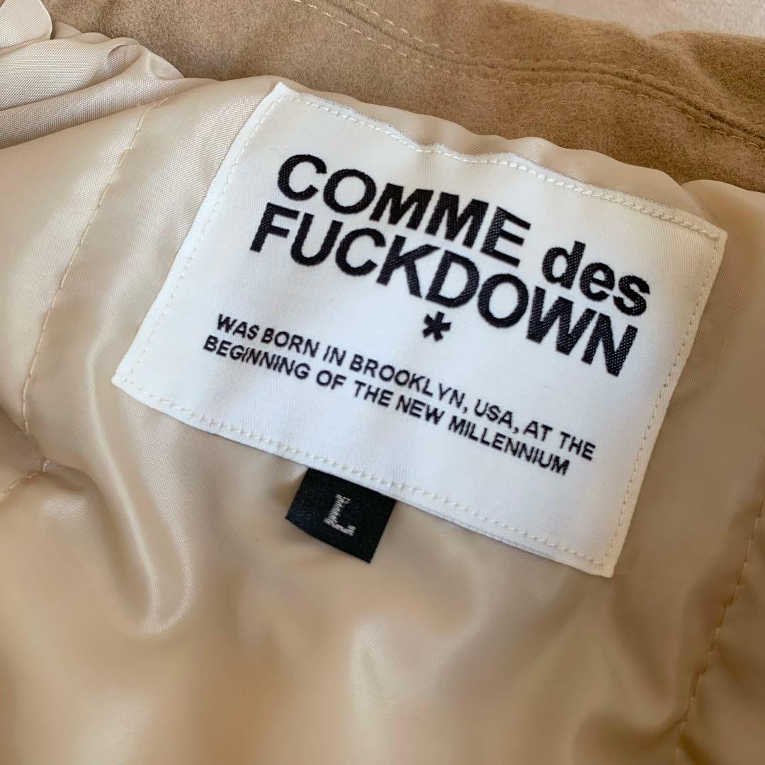 COMME des FUCKDOWN スタジャン ブルゾン ベージュ/ホワイト - メルカリ