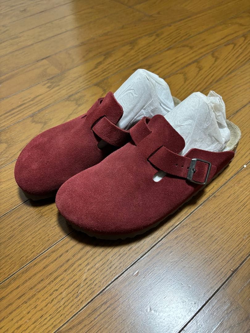 ビルケンシュトック ボストン 38 24.5cm レッド