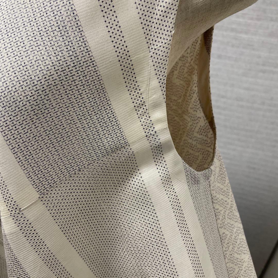 着物ワンピーステントラインマキシ丈《14》白大島紬《7マルキ含む》や紬等L〜