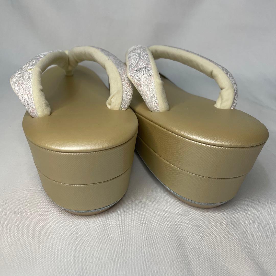 新品 草履 バッグ セット Mサイズ ピンクシルバー 訪問着 フォーマル系