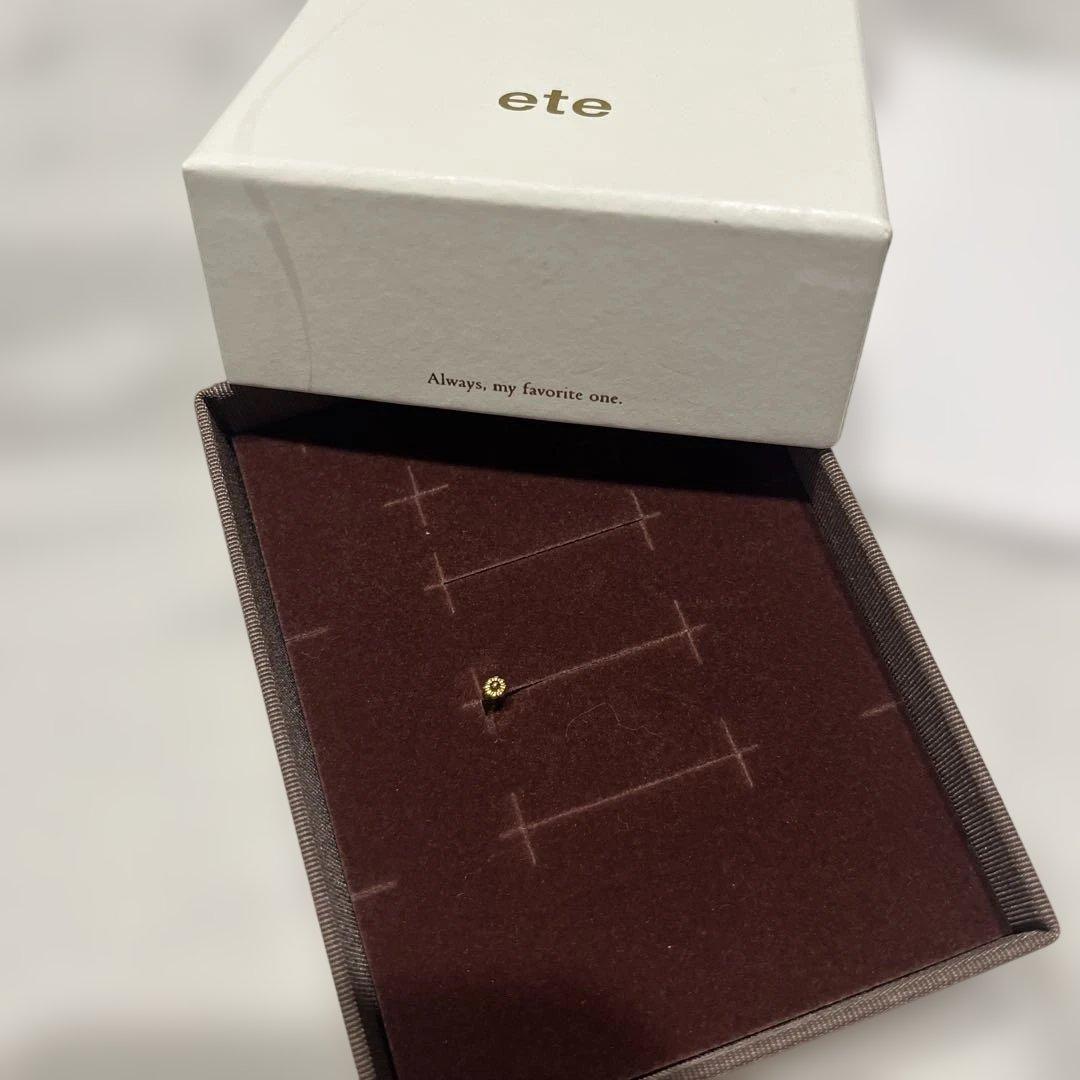 ete エテ フラワー ピアス K18YG イエローゴールド 片耳のみ