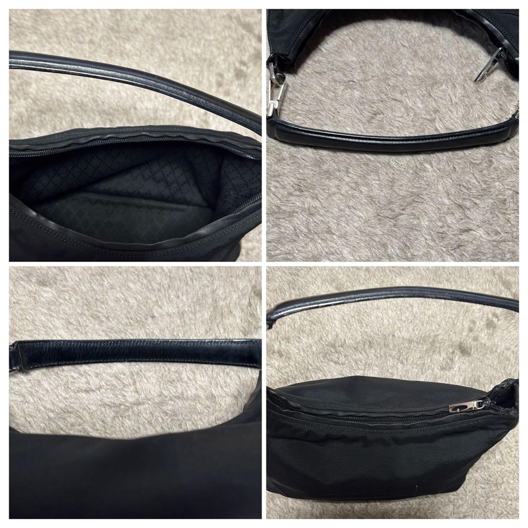 GUCCIグッチ ワンショルダーバッグ ナイロン 黒 トートバッグ 金具