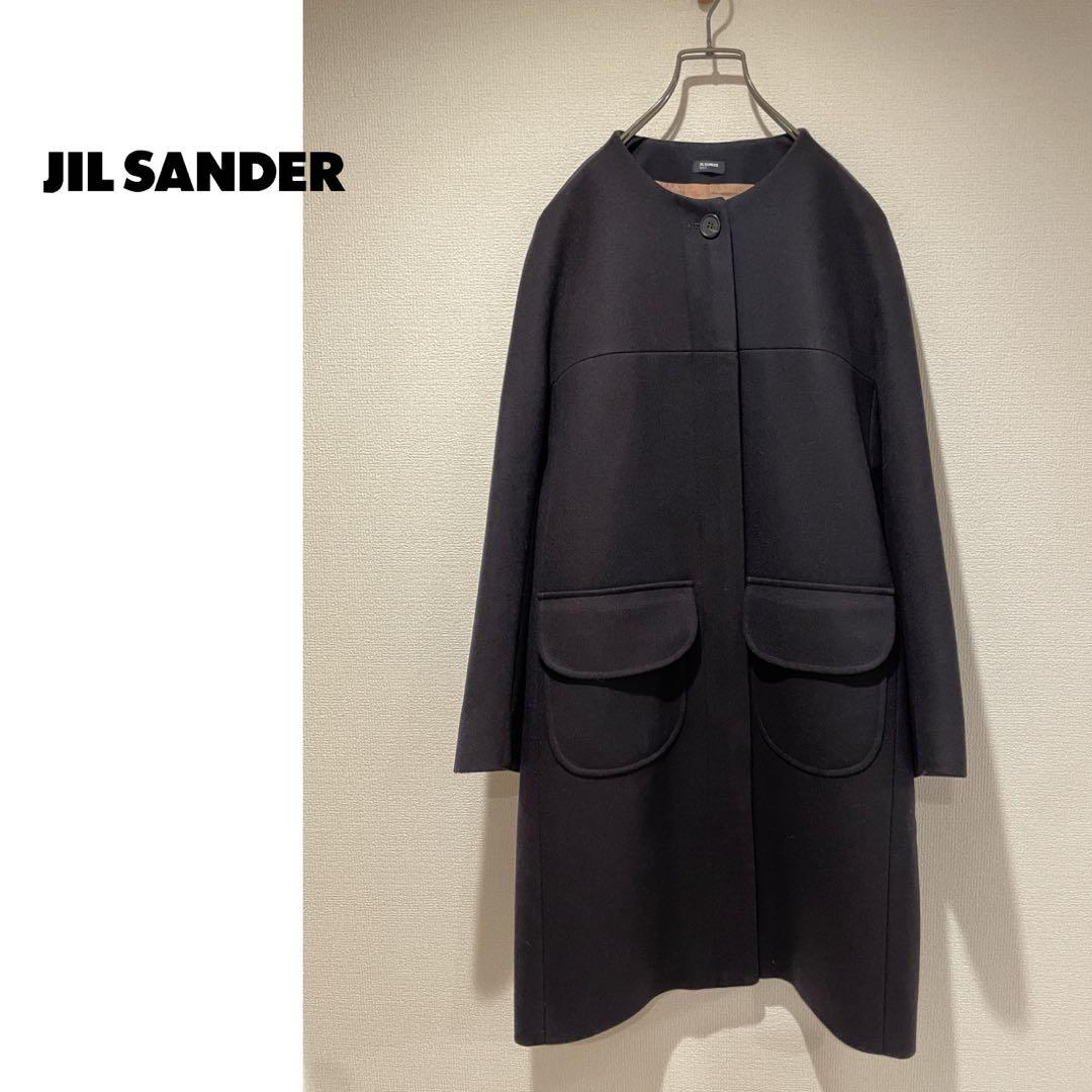 イタリア製 JIL SANDER ノーカラー ウール コート / ジルサンダー