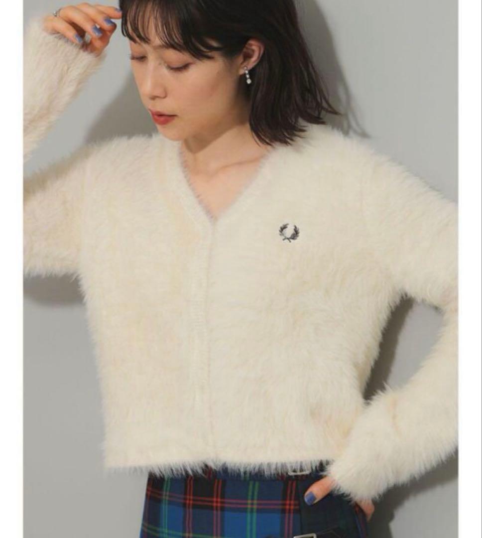 FRED PERRY × Ray BEAMS 別注 シャギー カーディガン 白 - メルカリ